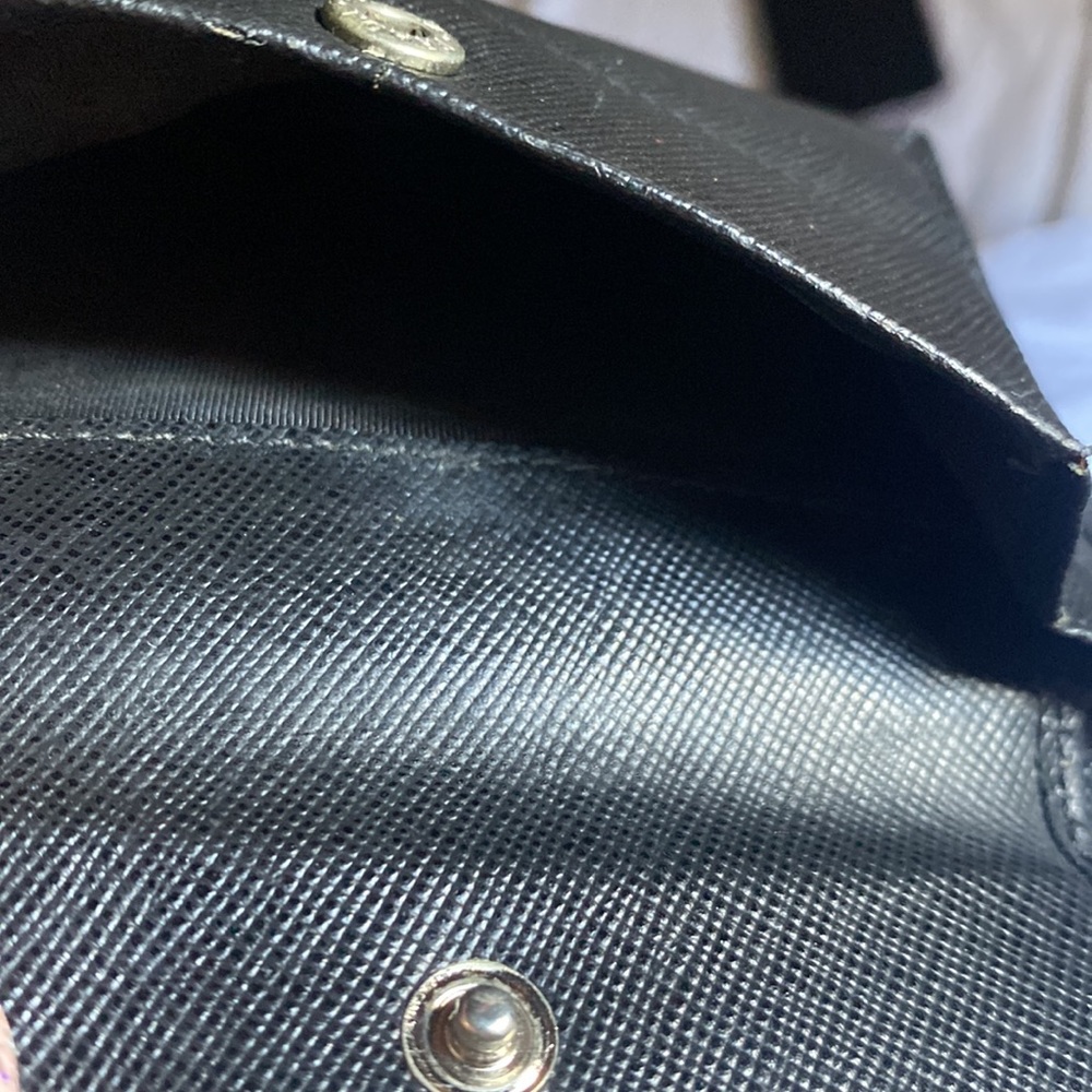 Prada Black Saffiano Leather Tri-Fold Wallet with Gold Logo - Picture 3 of 9